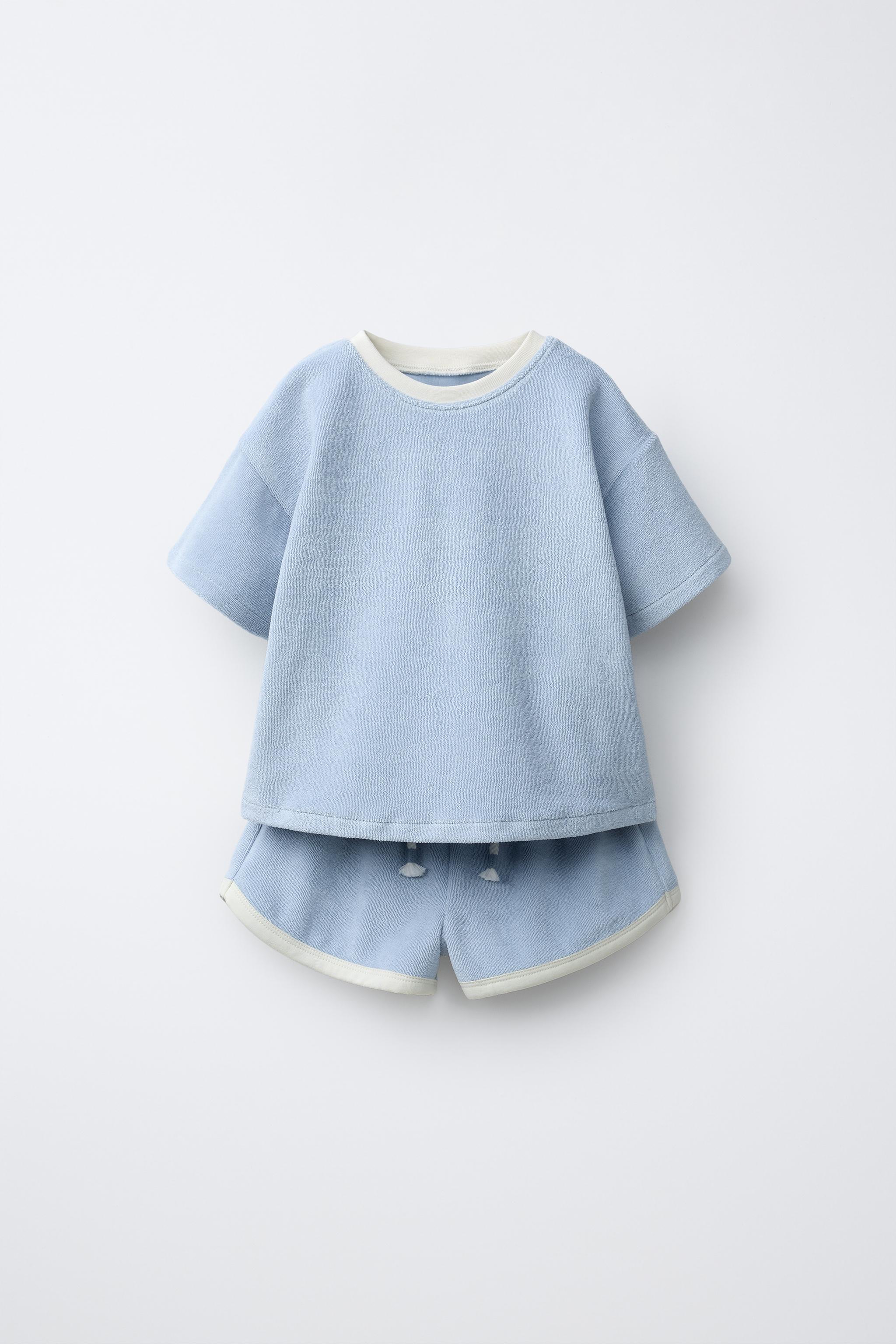 ENSEMBLE T-SHIRT ET BERMUDA EFFET ÉPONGE